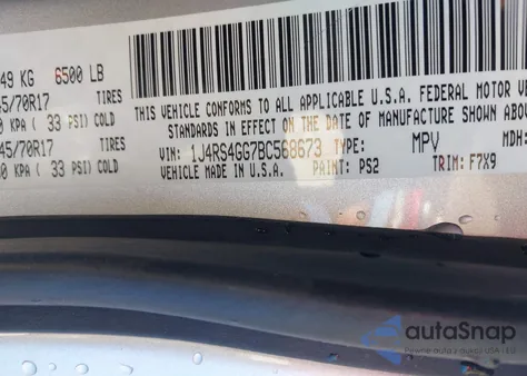 2011 Jeep Grand Cherokee Laredo from USA, damaged, VIN 1J4RS4GG7BC568673